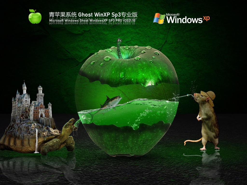 青苹果系统 Ghost WinXP Sp3专业版 V2021.10