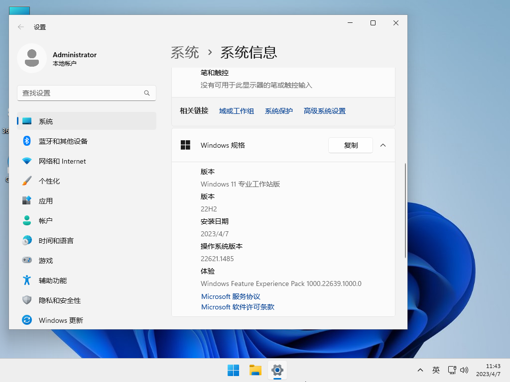 【专业人士】Windows11 22H2 专业工作站版轻精简 V2023.04